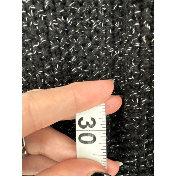 Madewell Cardigan Sweater Womens XXS Black Fringe Pockets Cotton Open Front - Picture 6 of 8